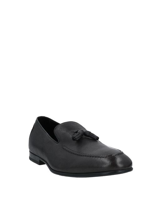 Doucal's Black Steel Loafers Soft Leather for men