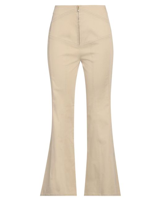 Alberta Ferretti Natural Sand Pants Cotton, Elastane