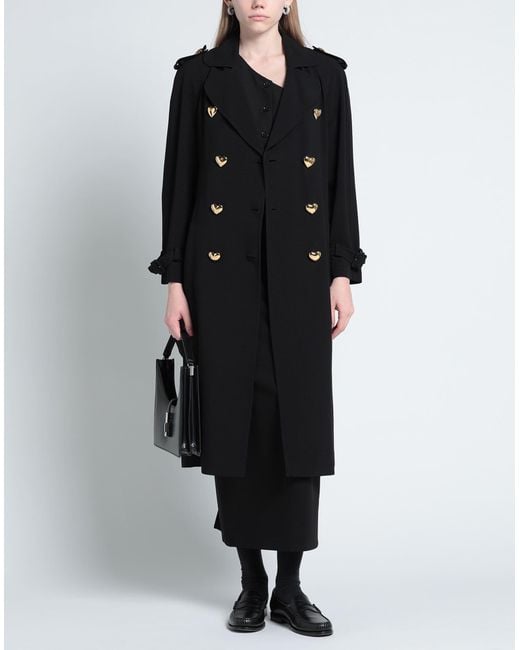 Moschino Black Overcoat & Trench Coat