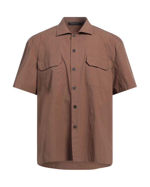 Messagerie Brown Shirt Cotton, Elastane for men