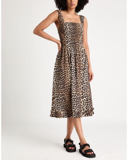 Ganni Natural Midi Dress Organic Cotton
