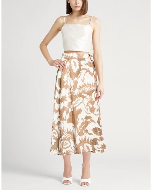 120% Lino Natural Midi Skirts