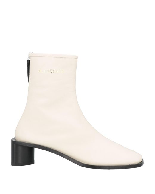 Acne White Ankle Boots