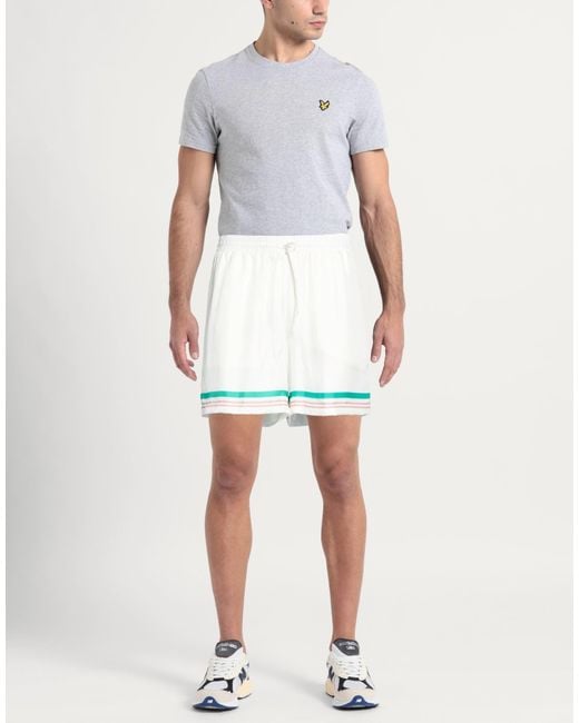 Casablanca White Shorts & Bermuda Shorts Silk for men