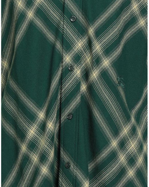 Burberry Green Shirt Wool for men