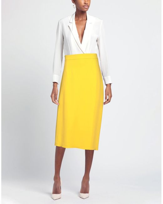 Dolce & Gabbana Yellow Midi Skirt