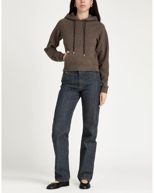 The Row Brown Taupe Sweatshirt Cashmere, Cotton, Elastane