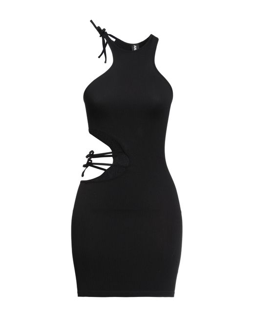 ANDREADAMO Black Mini Dress Polyamide, Elastane