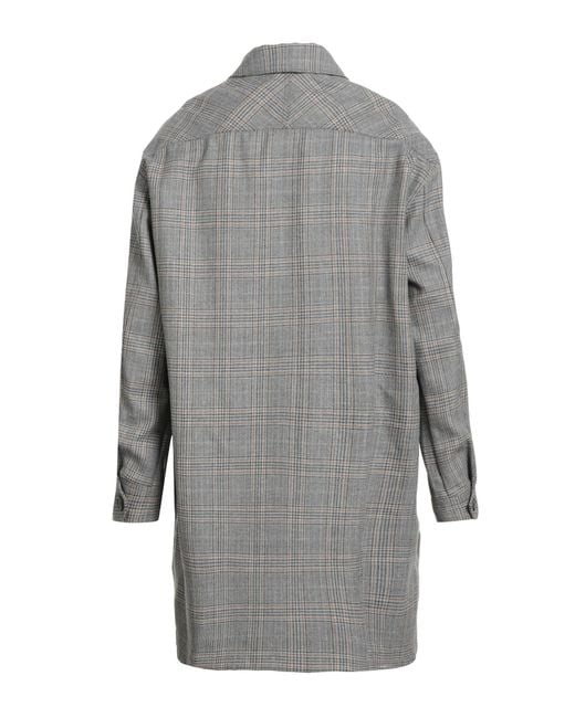 Lanvin Gray Coat Virgin Wool for men