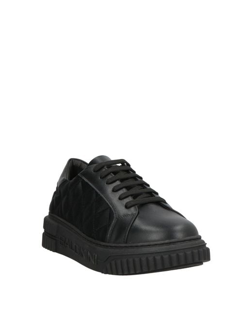 Baldinini Black Sneakers Calfskin, Textile Fibers