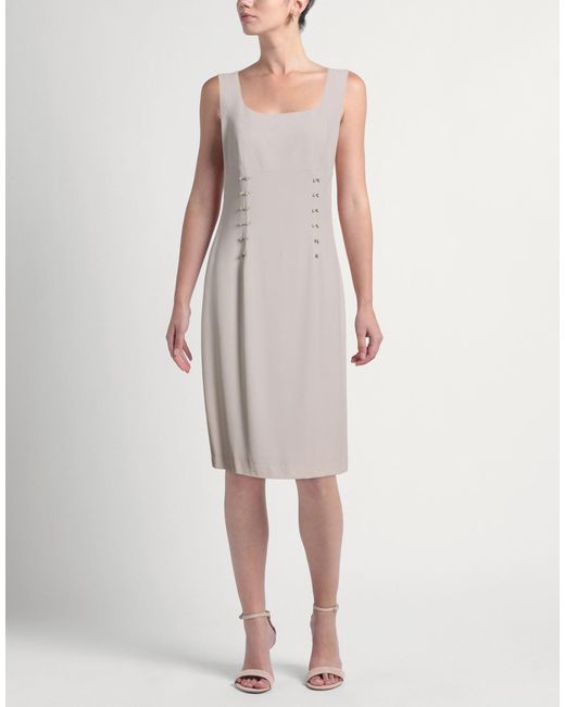 Clips Gray Midi Dress Acetate, Viscose