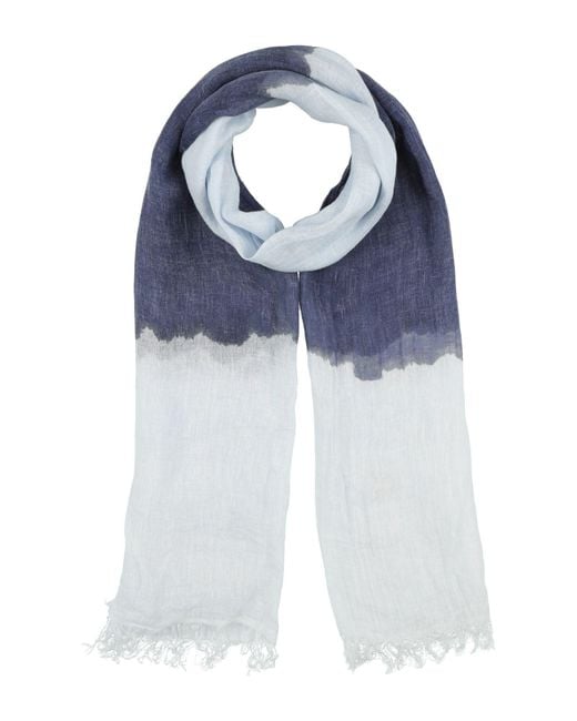 120% Lino Blue Scarf Linen