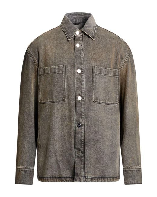 Fendi Gray Denim Outerwear Cotton for men