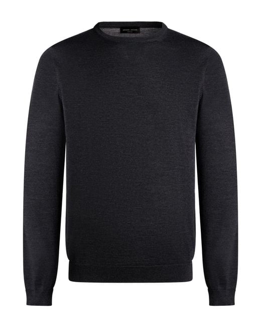 Roberto Collina Blue Charcoal Sweater Merino Wool for men