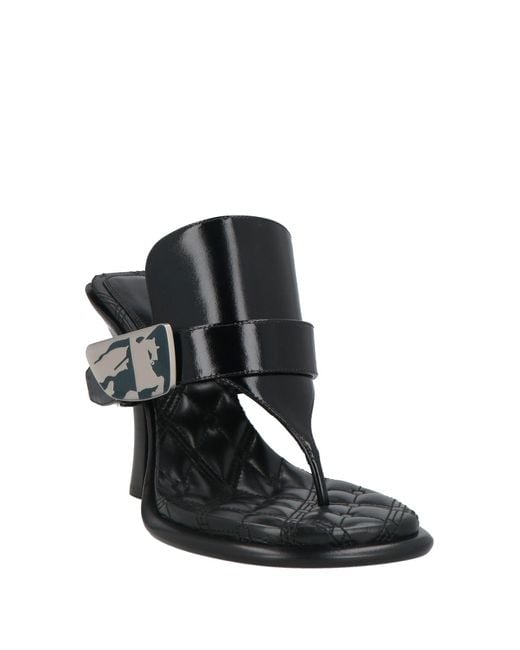 Burberry Black Thong Sandal Leather