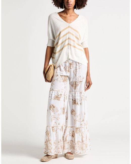 B.yu White Sweater Linen, Polyamide