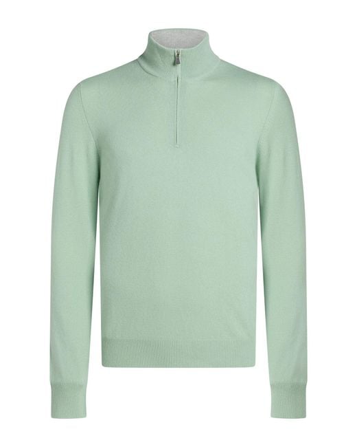 Gran Sasso Green Turtleneck Virgin Wool, Cashmere, Viscose for men
