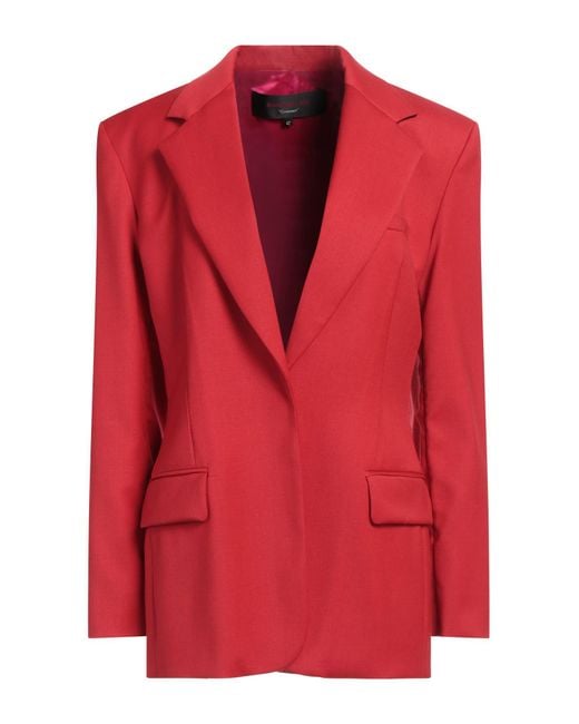 Barbara Bui Red Blazer Polyester, Wool, Elastane