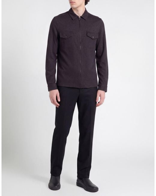 Majestic Filatures Blue Charcoal Shirt Organic Cotton, Cashmere for men