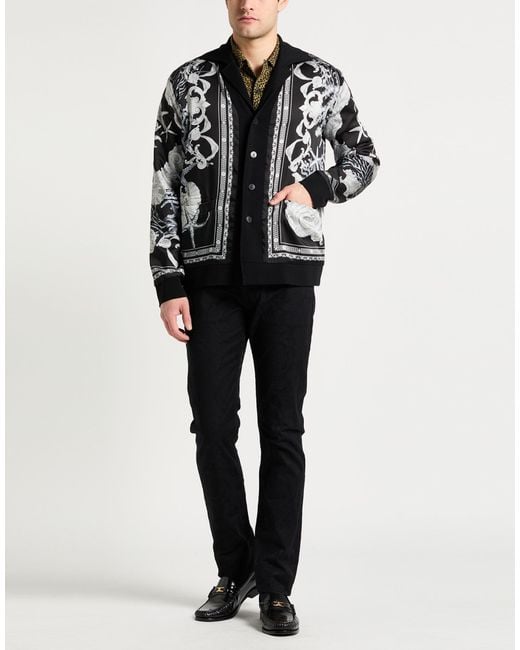 Versace Black Jacket Virgin Wool, Polyester, Viscose for men