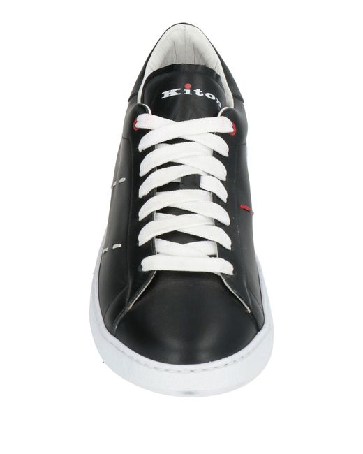 Kiton Black Sneakers Leather for men