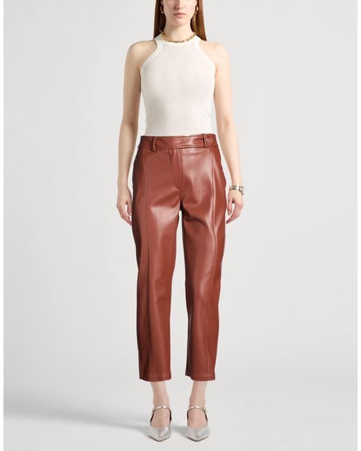 Manila Grace Red Pants Polyester, Polyurethane
