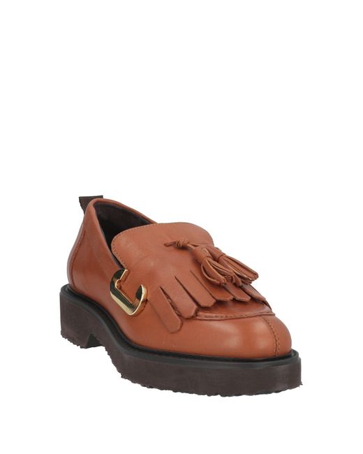 Carmens Brown Tan Loafers Leather