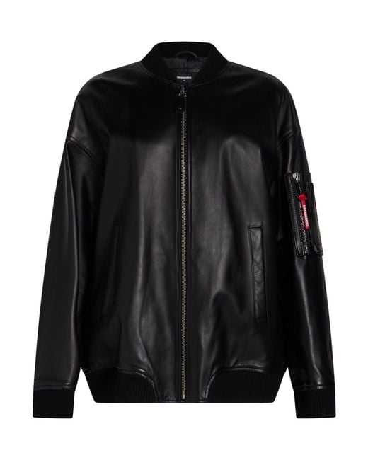 DSquared² Black Jacket Ovine Leather