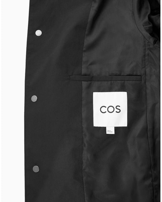 COS Black Nylon Car Coat for men