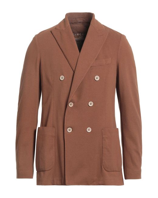 Circolo 1901 Brown Blazer Cotton, Elastane for men