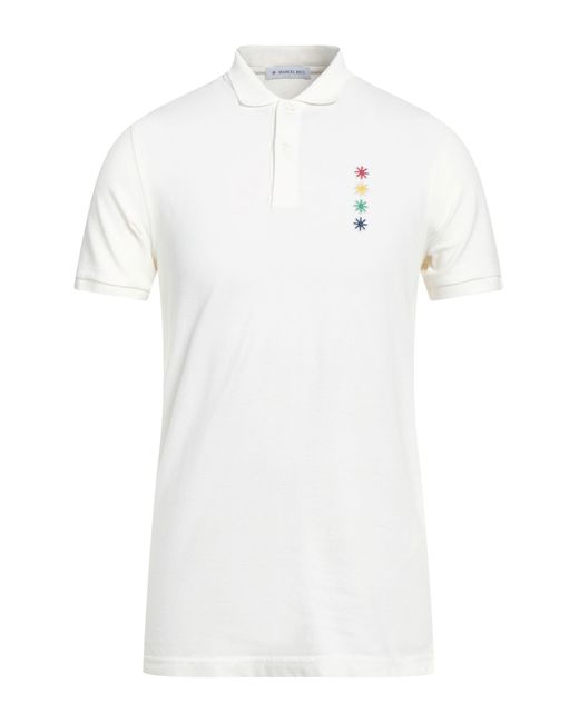 Manuel Ritz White Polo Shirt Cotton, Elastane for men