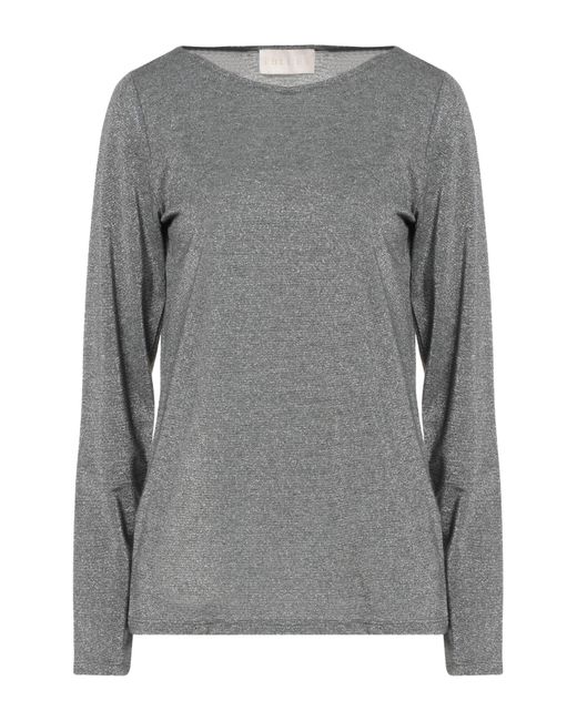 iBlues Gray Top Viscose, Polyester, Metallic Fiber, Polyamide, Elastane