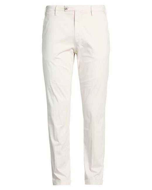 Michael Coal White Pants Cotton, Elastane for men