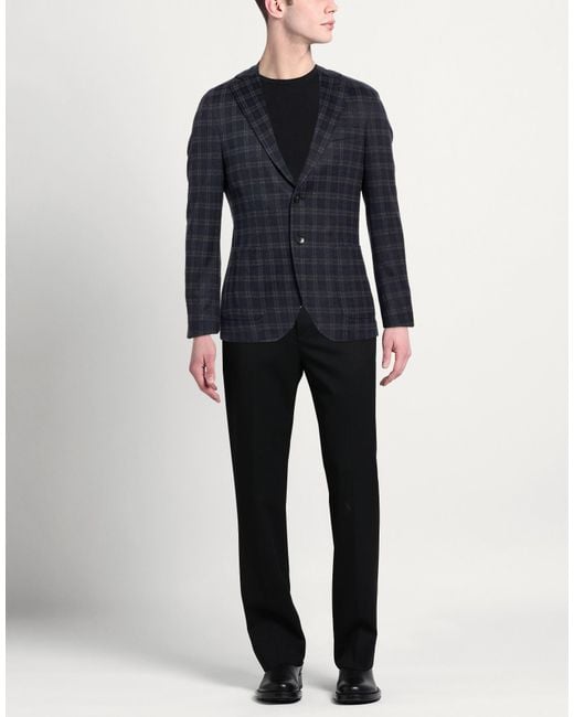 Paoloni Blue Midnight Blazer Cotton, Wool, Acrylic for men