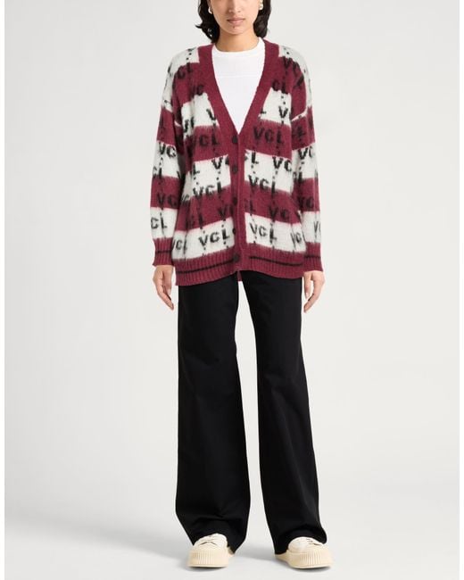ViCOLO Red Garnet Cardigan Acrylic, Polyamide, Mohair Wool, Alpaca Wool, Viscose