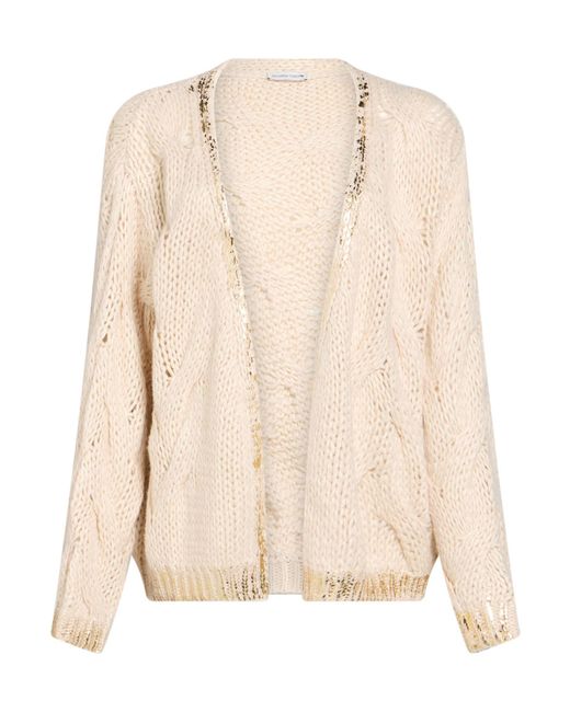 Riccardo Forconi Natural Cream Cardigan Polyester, Wool, Acrylic