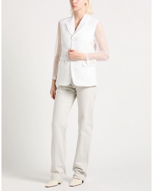 Comme des Garçons White Blazer Nylon, Polyester