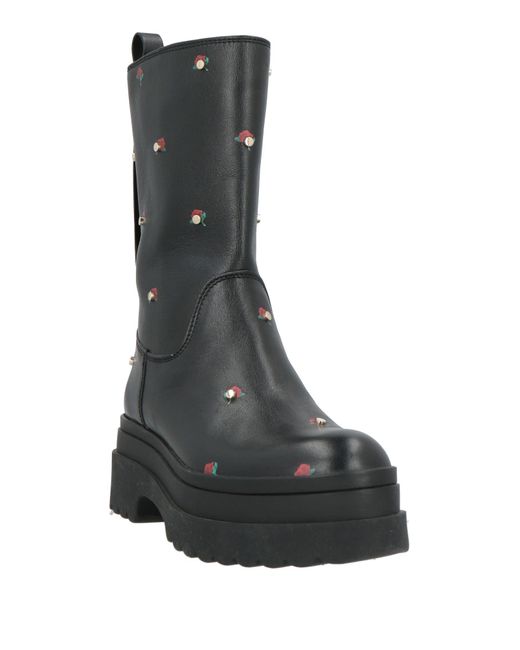 Red(v) Black Ankle Boots Leather