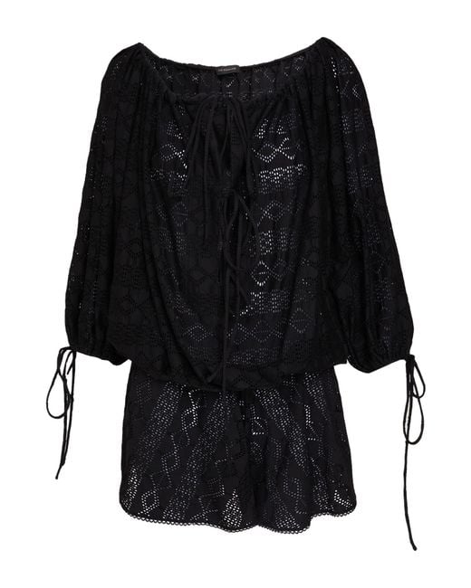 ANDAMANE Black Playsuit Cotton, Elastane