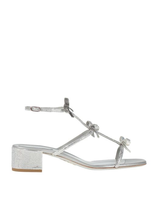 Rene Caovilla Natural Sandals Textile Fibers, Leather