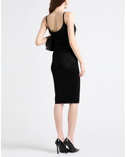 Versace Black Midi Dress Viscose, Polyamide, Polyester, Elastane