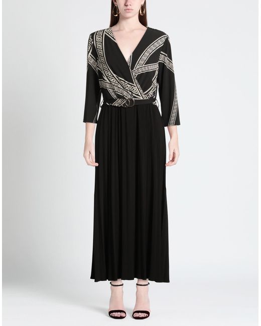 FRANK LYMAN Black Midi Dress Polyester, Elastane