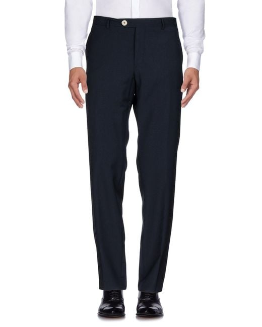 Manuel Ritz Blue Midnight Pants Virgin Wool for men