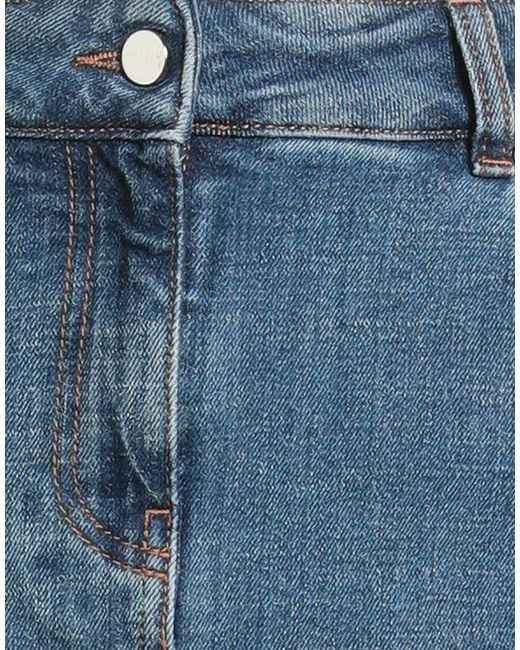 Kiton Blue Denim Skirt Cotton, Elastane