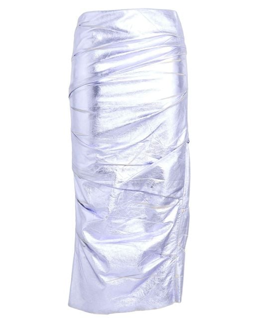 The Attico Blue Midi Skirt Lambskin