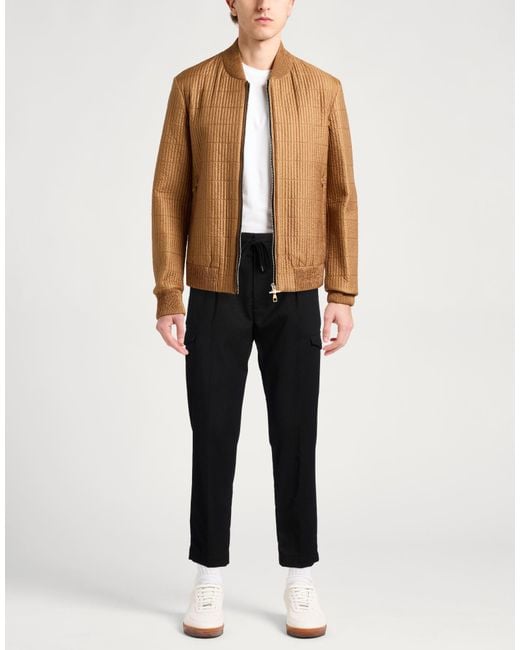 Paolo Pecora Black Pants Polyester, Viscose, Elastane for men