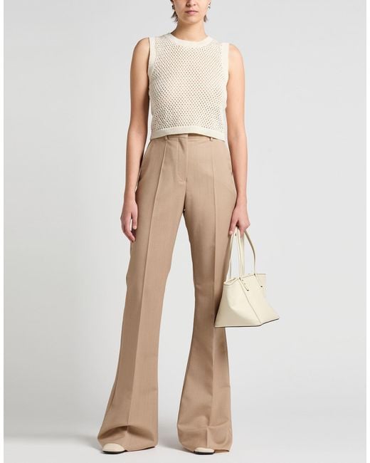 Sportmax Natural Pants Virgin Wool, Mohair Wool, Polyester