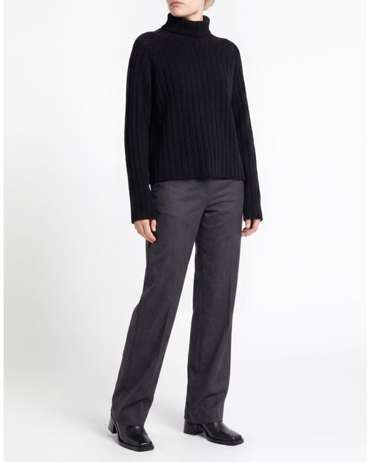 Aragona Black Turtleneck Merino Wool