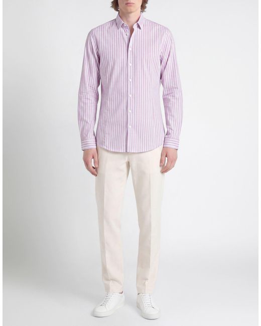 Patrizia Pepe Purple Antique Rose Shirt Cotton, Elastane for men