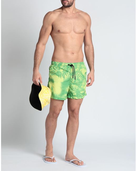 Marcelo Burlon Green Swim Trunks for men